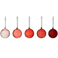 Iittala Coffret De 5 boules En Verre, Rouge