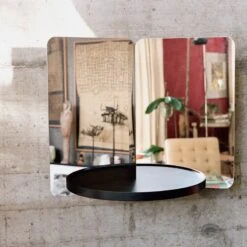 Artek Miroir 124°, Modèle Moyen, étagère Noire -Magasin De Rénovation Domiciliaire 6 124Degrees HV