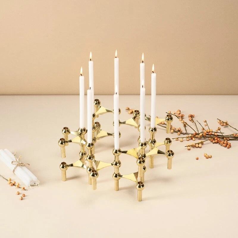 STOFF Copenhagen Bougeoir STOFF Nagel, Lot De 3, Laiton 5 STOFF Copenhagen Bougeoir STOFF Nagel, Lot De 3, Laiton – Image 3