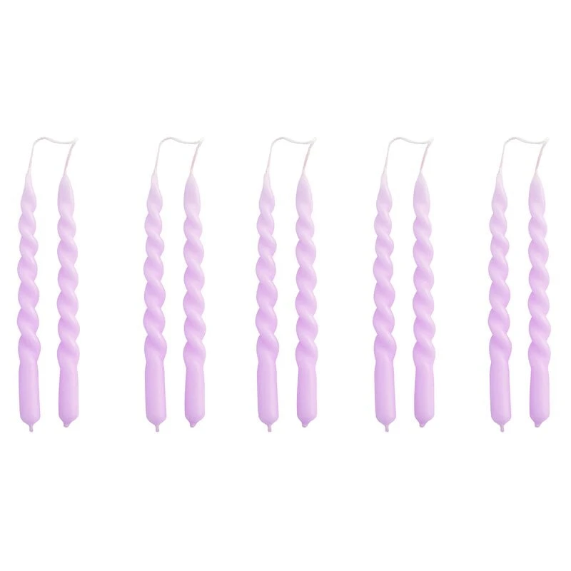 HAY Bougies Mini Swirl, 10 pièces, Lilas 3 HAY Bougies Mini Swirl, 10 pièces, Lilas