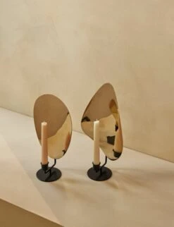 MENU Porte-bougie Flambeau, 34 cm, Noir - Laiton -Magasin De Rénovation Domiciliaire MENU Flambeau Candle Holder Table