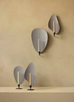 MENU Porte-bougie Flambeau, 34 cm, Laiton Bronze - Gris 12 MENU Porte-bougie Flambeau, 34 cm, Laiton Bronze - Gris -Magasin De Rénovation Domiciliaire MENU Flambeau Candle Holder Wall Table 5 2