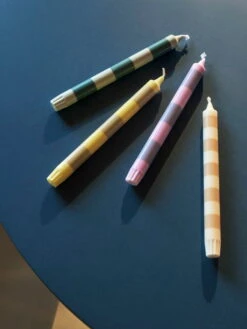 HAY Bougie Stripe, Lot De 4, Douce -Magasin De Rénovation Domiciliaire Stripe Candle douce