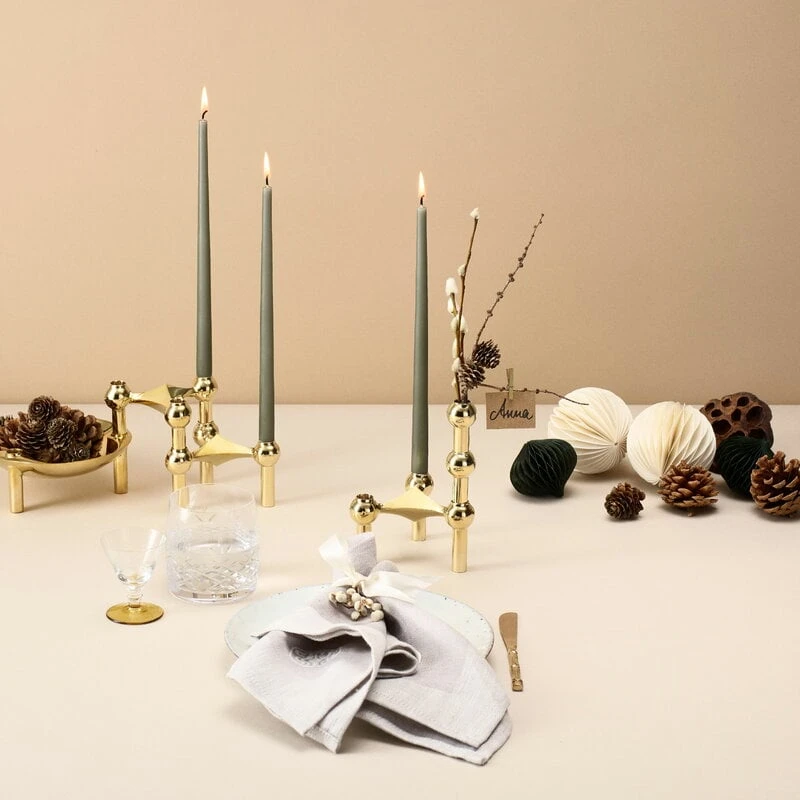 STOFF Copenhagen Bougeoir STOFF Nagel, Lot De 3, Laiton 4 STOFF Copenhagen Bougeoir STOFF Nagel, Lot De 3, Laiton – Image 2