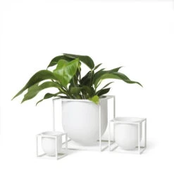 By Lassen Pot De Fleurs Kubus 10, Blanc -Magasin De Rénovation Domiciliaire byLassen Kubus Flowerpot White group 300