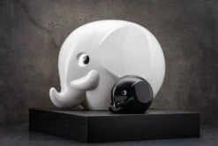 Palaset Tirelire Medi Elephant, Noir -Magasin De Rénovation Domiciliaire white and black elephants highr